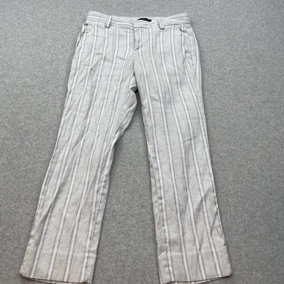 Banana Republic AVERY Pants Womens Size 2P Striped Seersucker Petite Chino - Picture 2 of 9